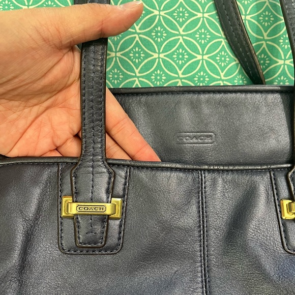 Coach navy blue iridescent tote - Picture 4 of 16
